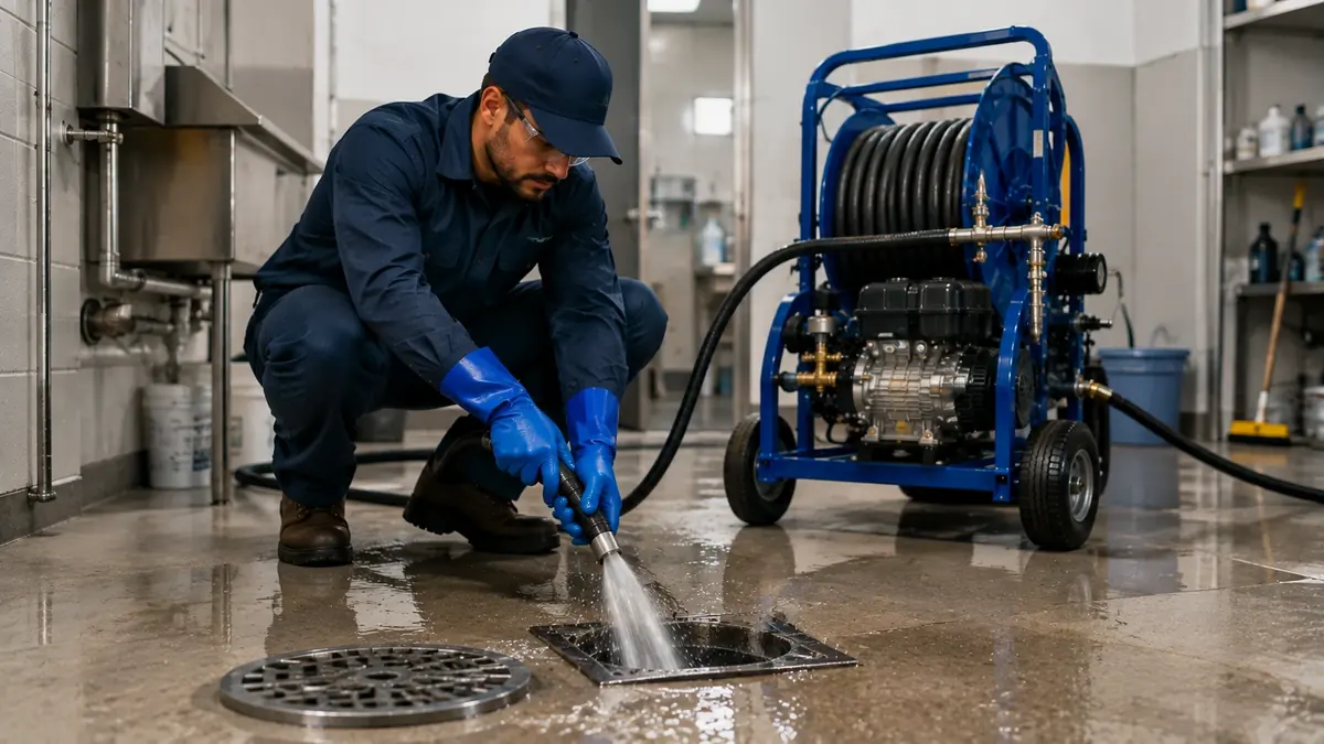 Floor Drain Hydro Jet Cleaning in San Simeon