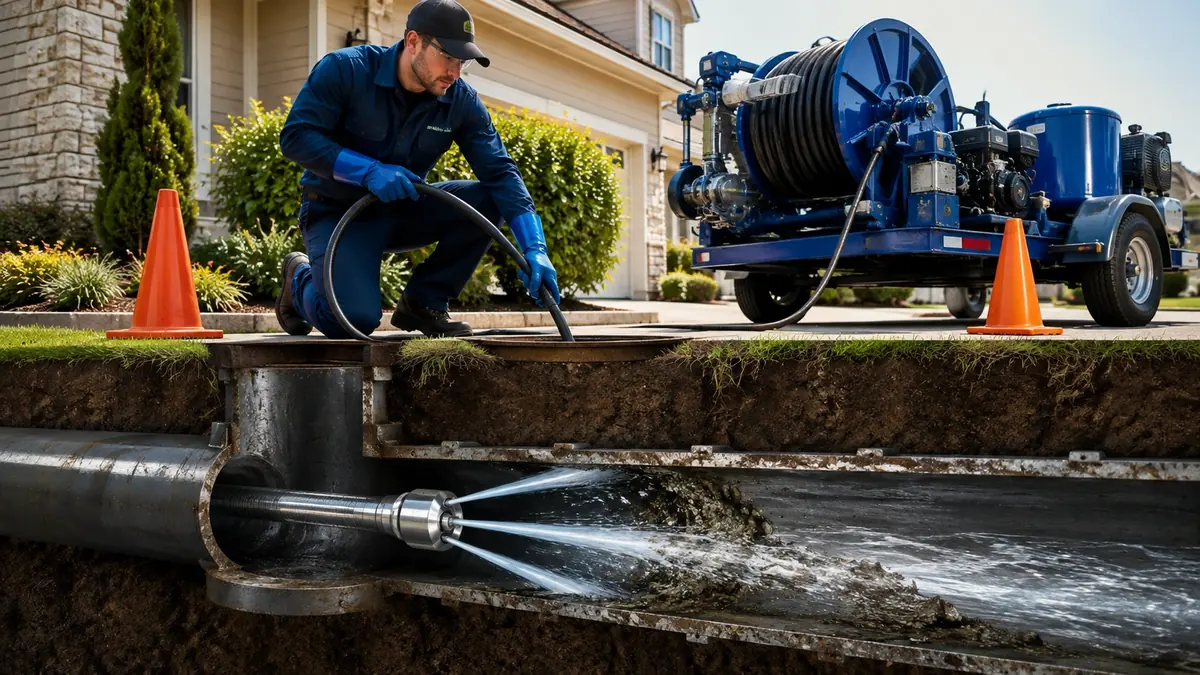 Main Sewer Line Hydro Jet Cleaning in San Simeon